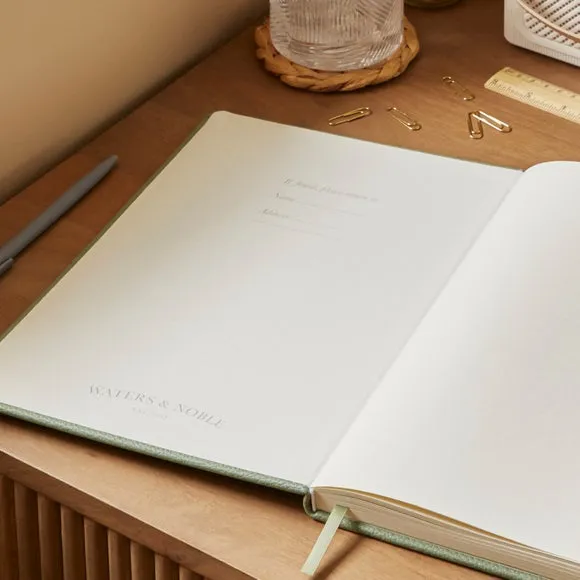 Ruled Notebook with Bookmark - Lilypad, Faux Leather