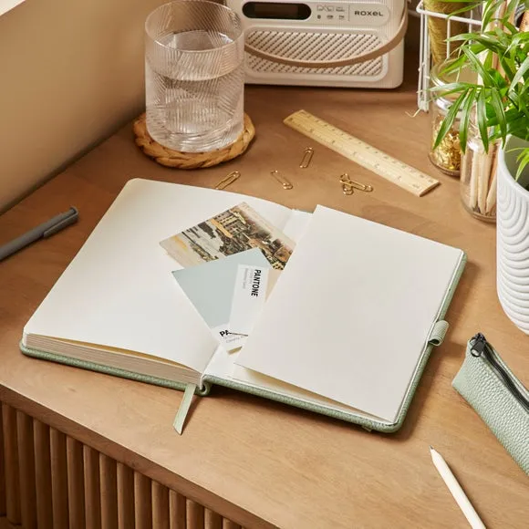 Ruled Notebook with Bookmark - Lilypad, Faux Leather