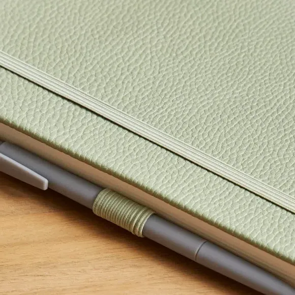 Ruled Notebook with Bookmark - Lilypad, Faux Leather