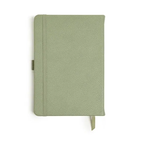 Ruled Notebook with Bookmark - Lilypad, Faux Leather