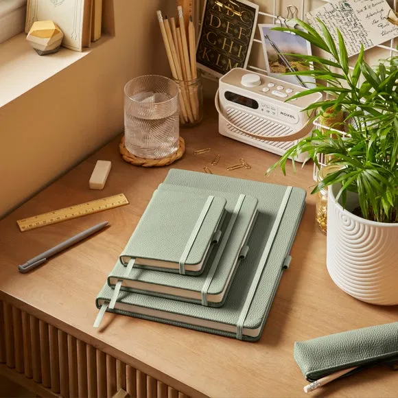 Ruled Notebook with Bookmark - Lilypad, Faux Leather