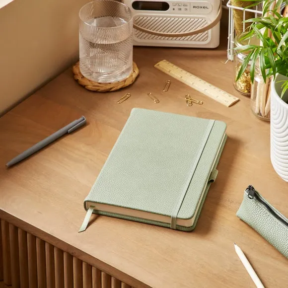 Ruled Notebook with Bookmark - Lilypad, Faux Leather