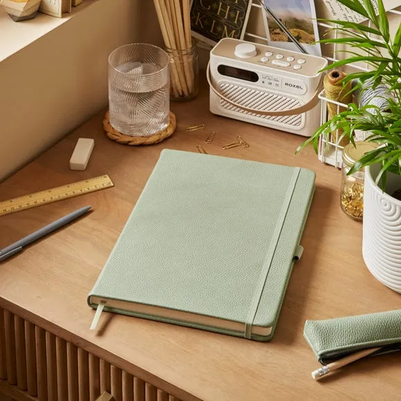 Ruled Notebook with Bookmark - Lilypad, Faux Leather