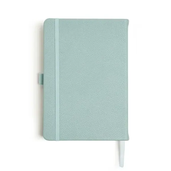 Ruled Notebook with Bookmark - Teal, Faux Leather