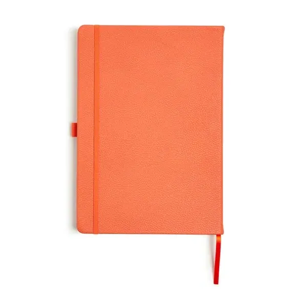 Ruled Notebook with Bookmark - Tigerlily, Faux Leather