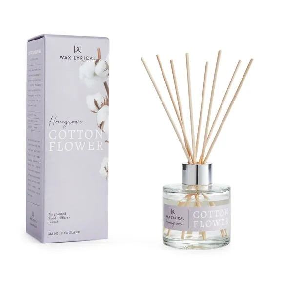 Cotton Flower Reed Diffuser - Natural, Glass