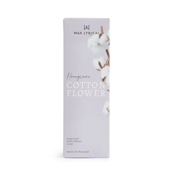 Cotton Flower Reed Diffuser - Natural, Glass