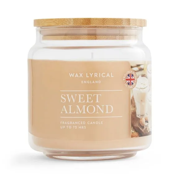 Jar Candle Sweet Almond Scent - Natural Wax