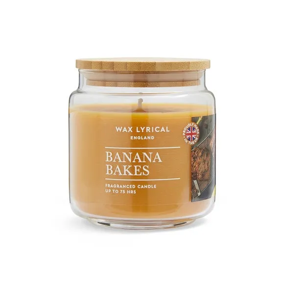 Jar Candle with Bamboo Lid - Yellow, Glass