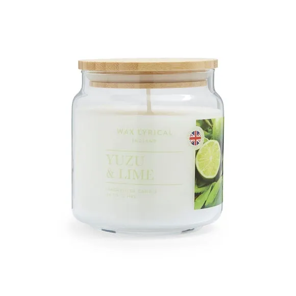 Medium Jar Candle Yuzu Lime - White, Wax