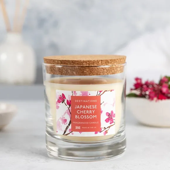 Multi Wick Candle Cherry Blossom - Pink, Glass