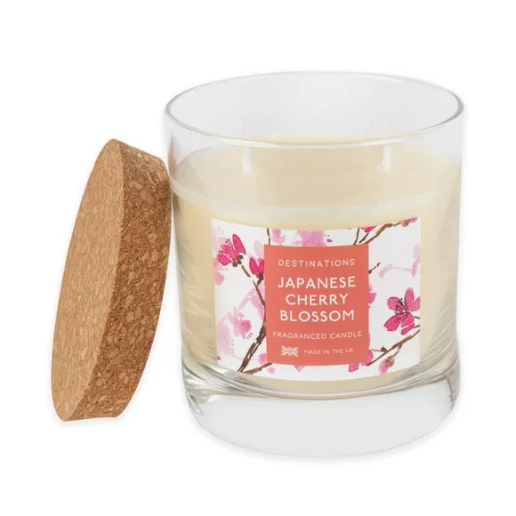 Multi Wick Candle Cherry Blossom - Pink, Glass