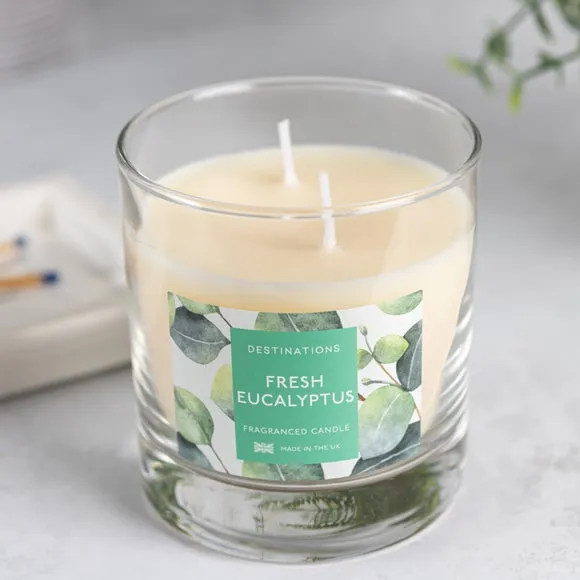 Multi Wick Candle Fresh Eucalyptus - Green, Glass