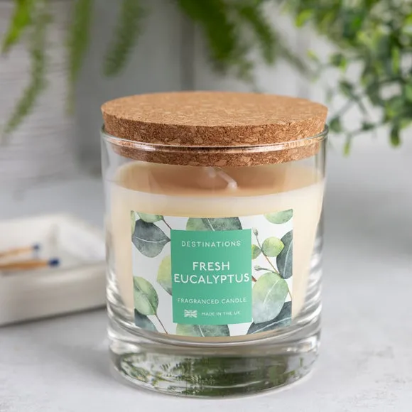 Multi Wick Candle Fresh Eucalyptus - Green, Glass