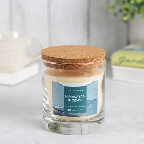 Multi Wick Candle with Lid - Blue, Glass