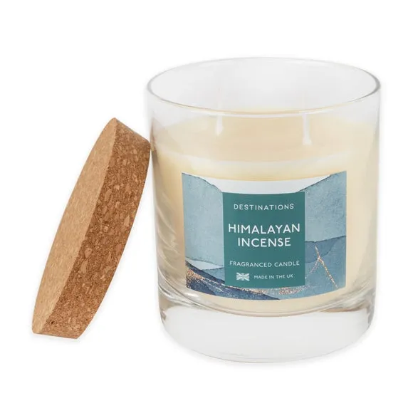 Multi Wick Candle with Lid - Blue, Glass