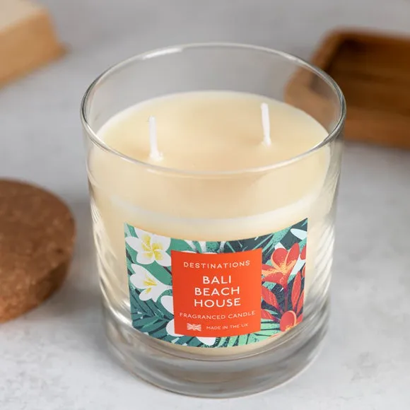 Multi Wick Candle with Lid - Orange, Glass