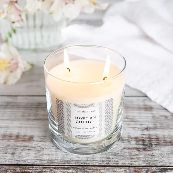 Multi Wick Jar Candle Egyptian Cotton - Clear