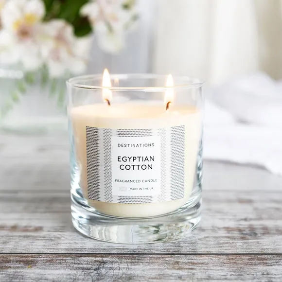 Multi Wick Jar Candle Egyptian Cotton - Clear image
