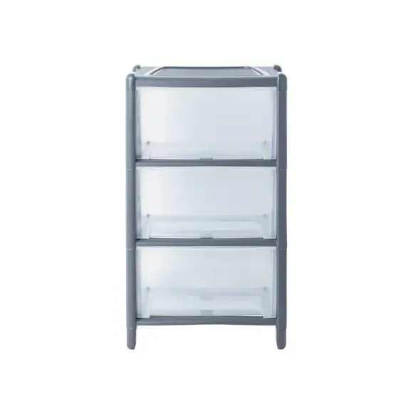 3-Drawer Storage Unit with Wheels - Black