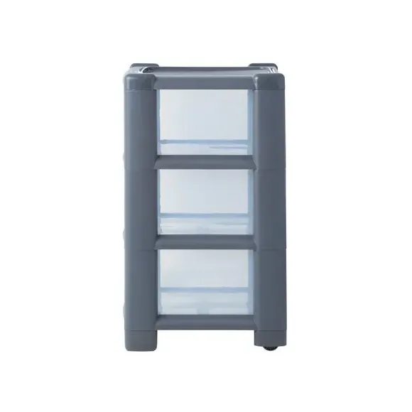 3-Drawer Storage Unit with Wheels - Black