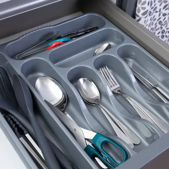 3-Piece Kitchen Set with Drainer - Silver