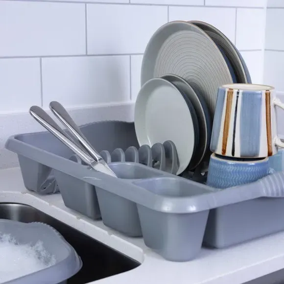 3-Piece Kitchen Set with Drainer - Silver