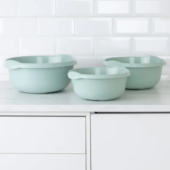 3-Piece Round Bowl Set - Sage