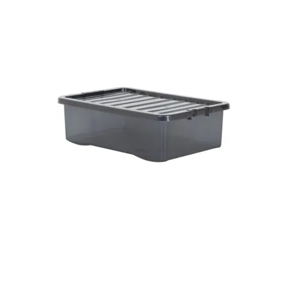 5-Piece Underbed Storage Boxes - Black, Plastic