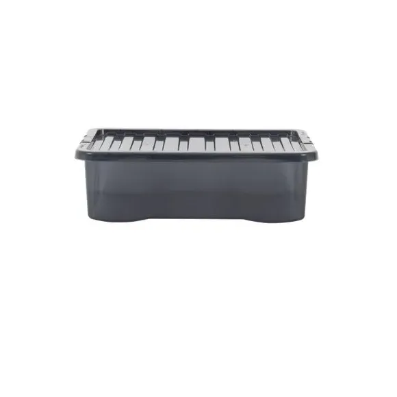 5-Piece Underbed Storage Boxes - Black, Plastic