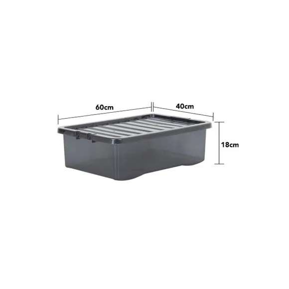 5-Piece Underbed Storage Boxes - Black, Plastic