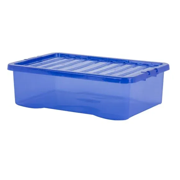 5-Piece Underbed Storage Boxes - Blue, Plastic