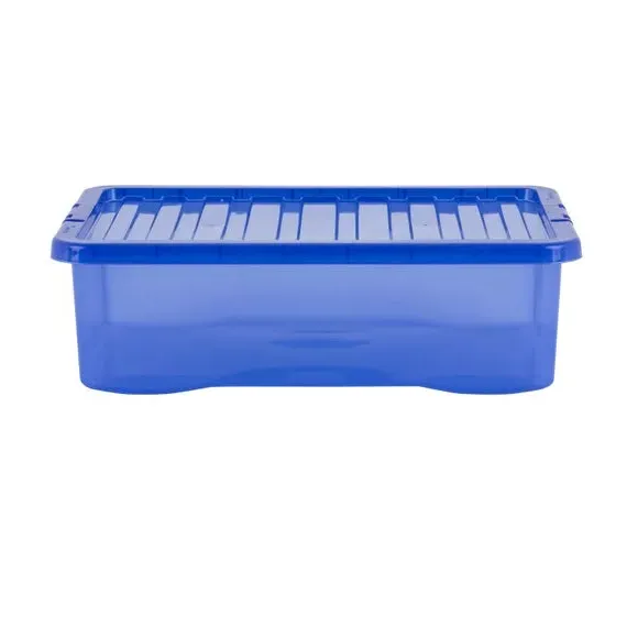 5-Piece Underbed Storage Boxes - Blue, Plastic