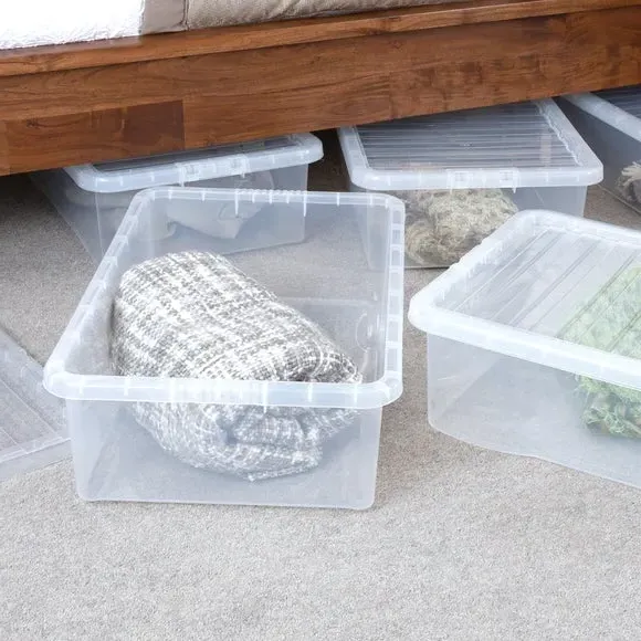 5-Piece Underbed Storage Boxes - Clear, Plastic