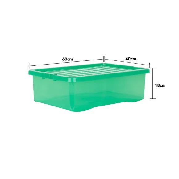 5-Piece Underbed Storage Boxes - Green, Plastic