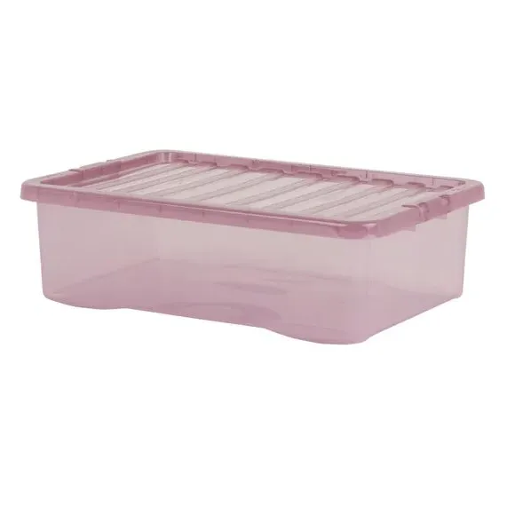 5-Piece Underbed Storage Boxes - Pink, Plastic