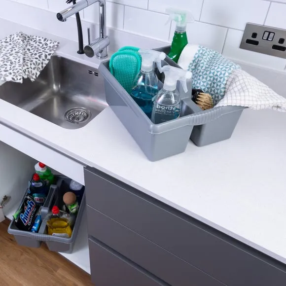 Set of 2 Kitchen Organisers - Silver