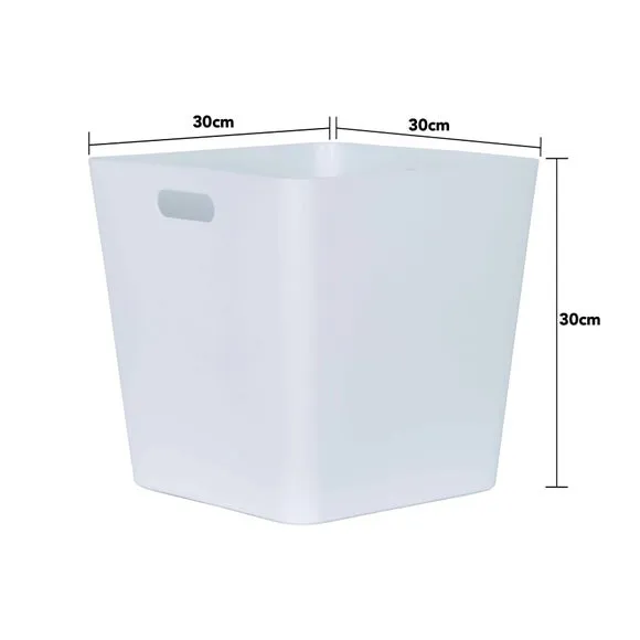 Set of 3 Storage Baskets - White, Plastic