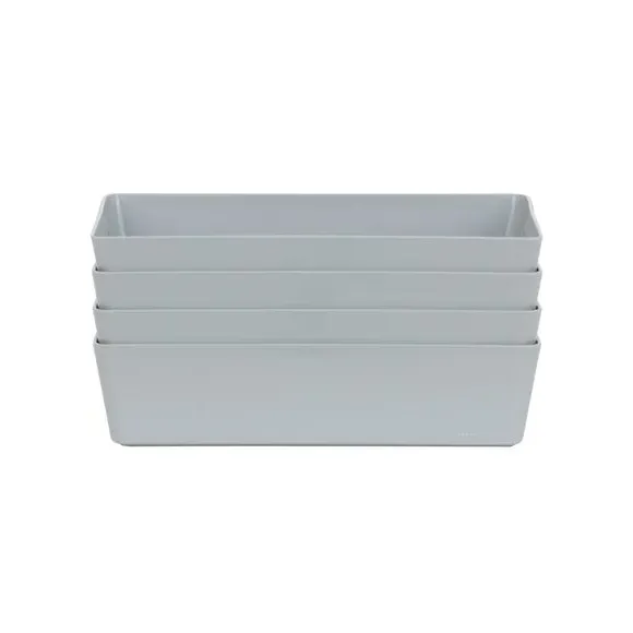 Set of 4 Storage Baskets with Handles - Grey