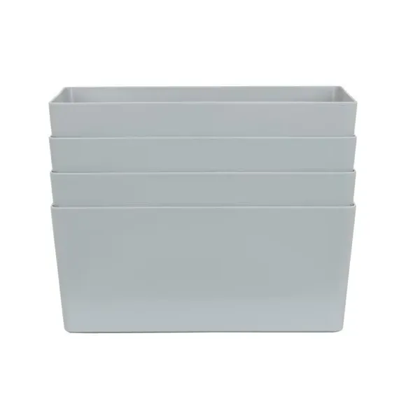 Set of 4 Storage Baskets with Handles - Grey