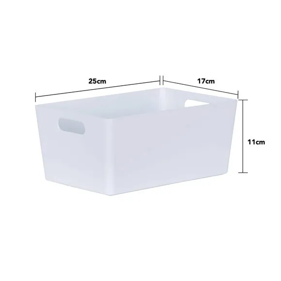Set of 4 Storage Baskets with Handles - White