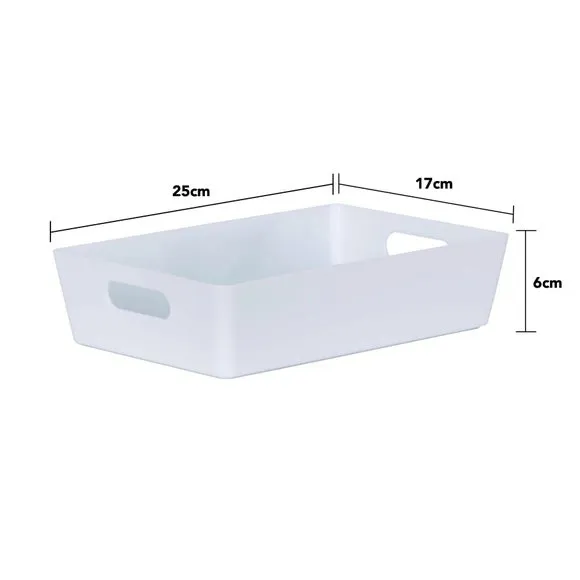 Set of 4 Storage Baskets with Handles - White