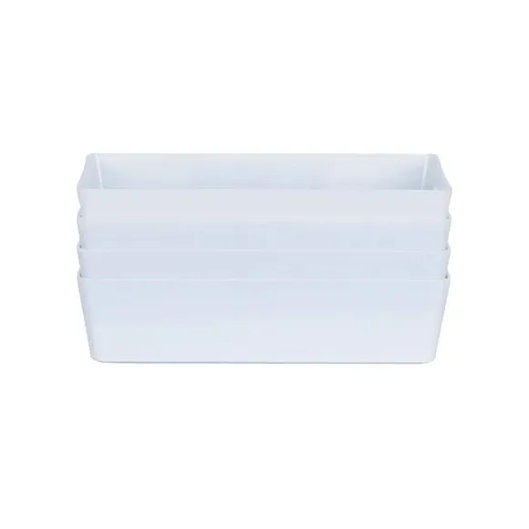 Set of 4 Storage Baskets with Handles - White