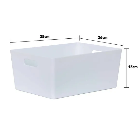 Set of 4 Storage Baskets with Handles - White