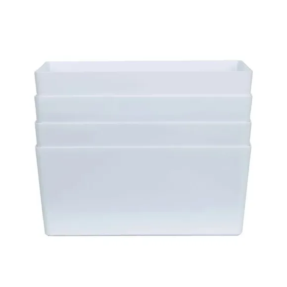 Set of 4 Storage Baskets with Handles - White
