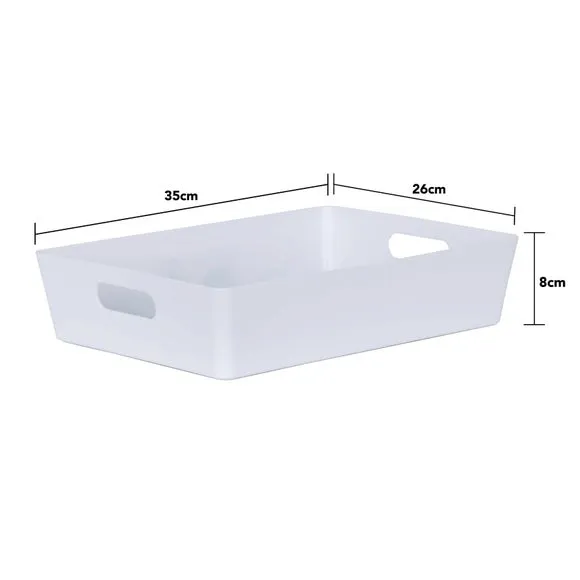 Set of 4 Storage Baskets with Handles - White