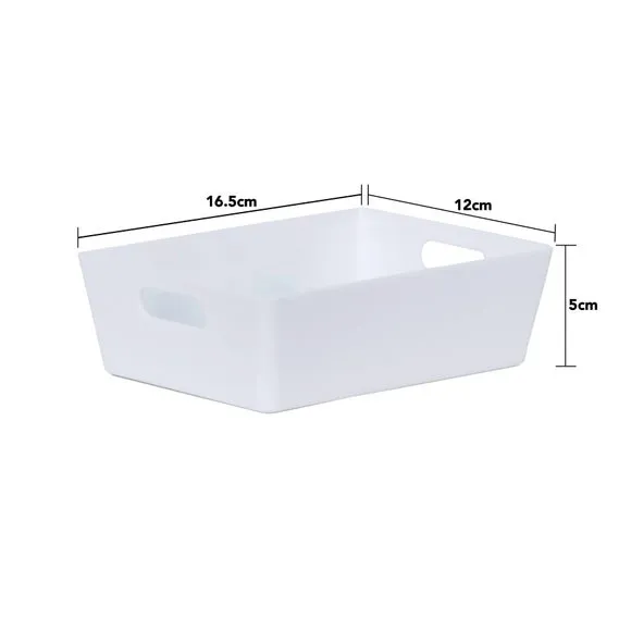 Set of 5 Storage Baskets with Handles - White