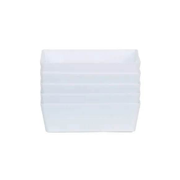 Set of 5 Storage Baskets with Handles - White