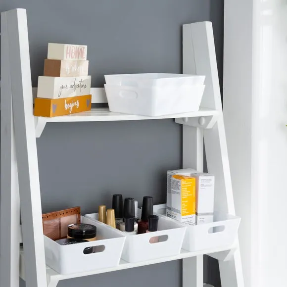Set of 5 Storage Baskets with Handles - White