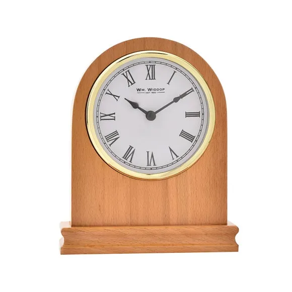 Arched Mantel Clock - Natural, Wood